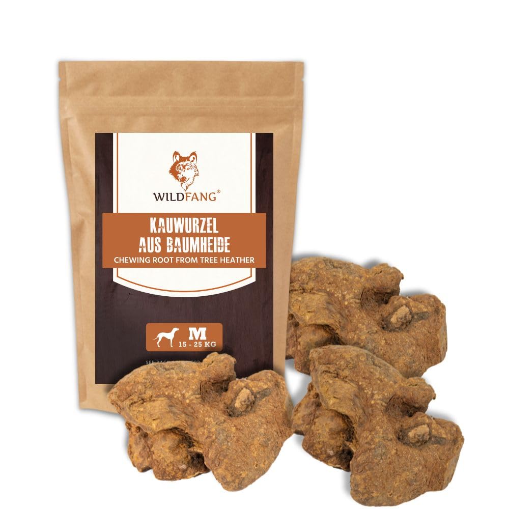 Wildfang® 3 Kauwurzel Hund (Grösse M) – Natürliches Kauholz aus Baumheide – Langlebiges & splitterfr