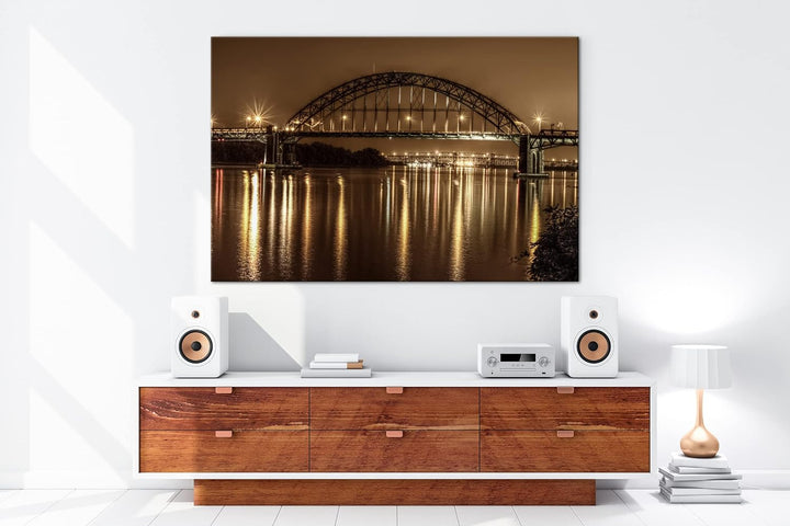 deyoli elegante Brücke in Philadelphia im Format: 80x60 als Leinwandbild, Motiv fertig gerahmt auf E