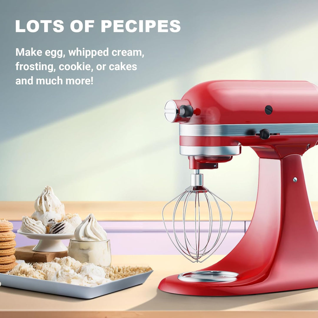 GVODE Edelstahl-Schneebesen für KitchenAid Zubehör, passend für KitchenAid Kippkopf-Standmixer, erse