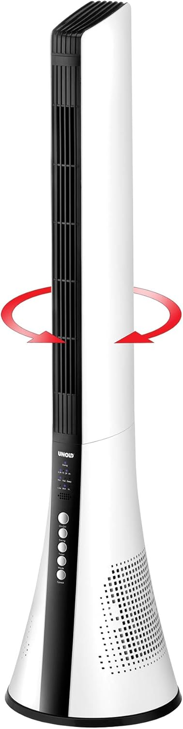 Unold 86890 TURMVENTILATOR View, mit 3-stufiger Geschwindigkeitsregelung, zuschaltbarer 60° Oszillat