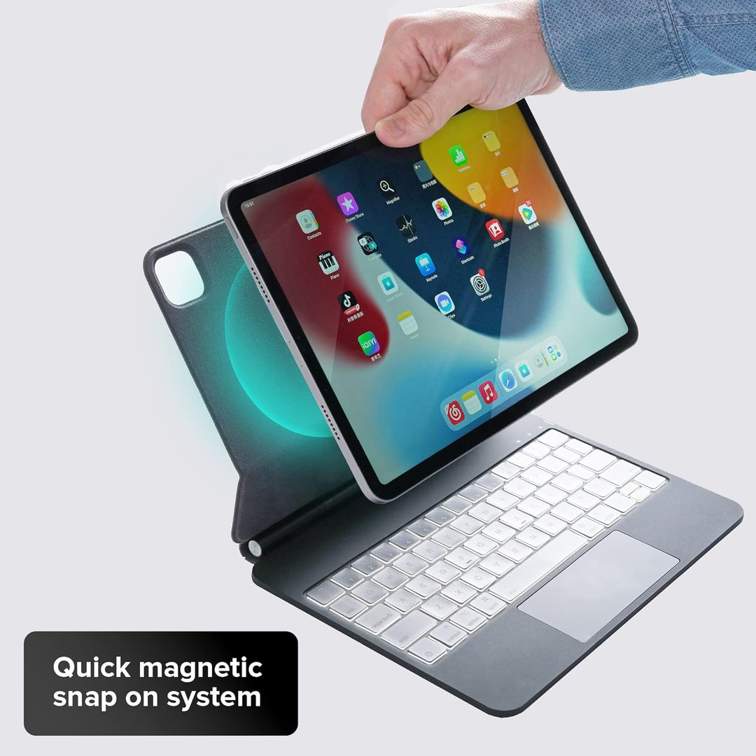 Magic Keyboard für iPad Air 13'' (M2 2024/M3 2025),Tastatur Hülle für iPad Pro 12,9-Zoll (3., 4., 5.