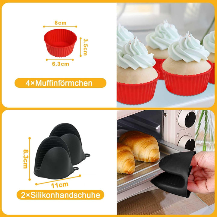 Airfryer Silikonform Zubehör für COSORI klein 2L, Chefman 2L, Midea 2L, Tefal 1.6L, Heissluftfritteu