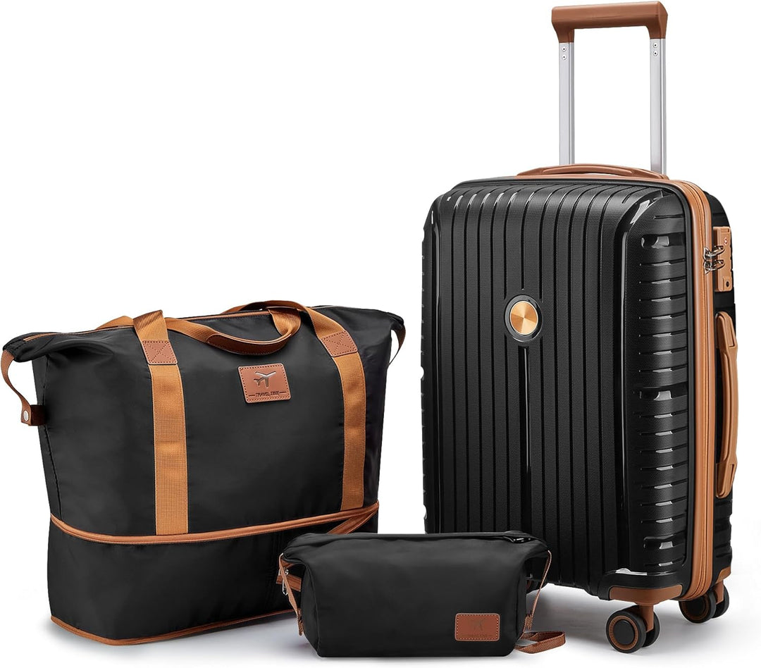 Joyway Kofferset 3 Teilig von PP Hartschalen Trolley Kofferset mit TSA Schloss und 4 Rollen Der Hand