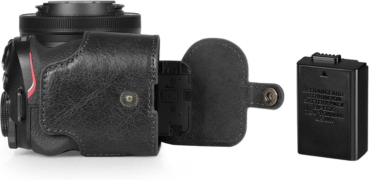 MegaGear Ever Ready Kameratasche aus echtem Leder, kompatibel mit Nikon Z30 (Schwarz), Schwarz