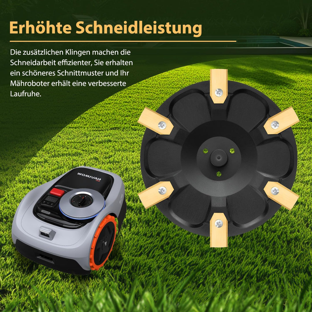 [AUFRÜSTUNG] Messerteller + 6 Stück Klingen Kompatibel mit Segway Navimow i105E, i108E & i110E Mähro