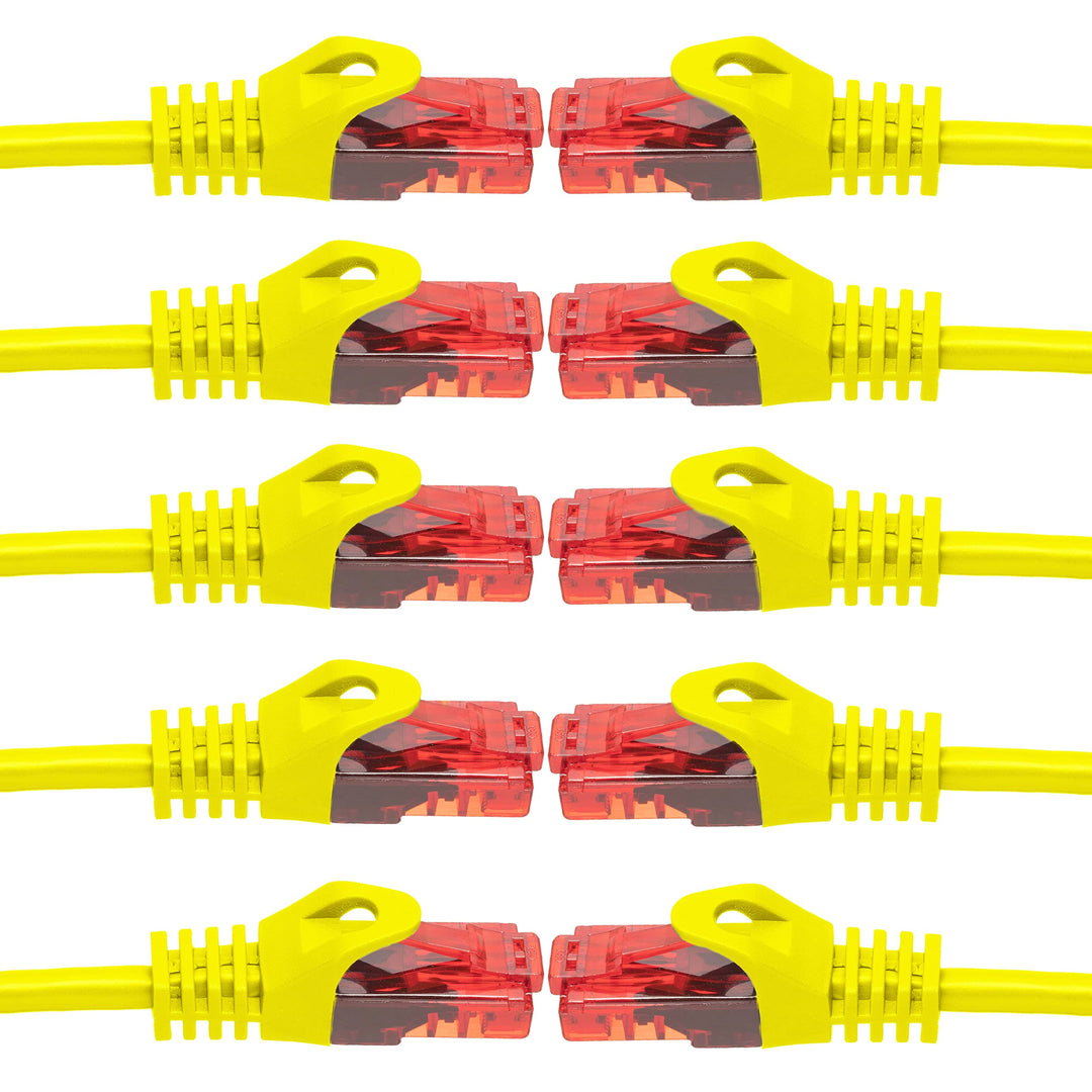 BIGtec - 10 Stück - 30m Gigabit Netzwerkkabel Patchkabel Ethernet LAN DSL Patch Kabel gelb (2x RJ-45
