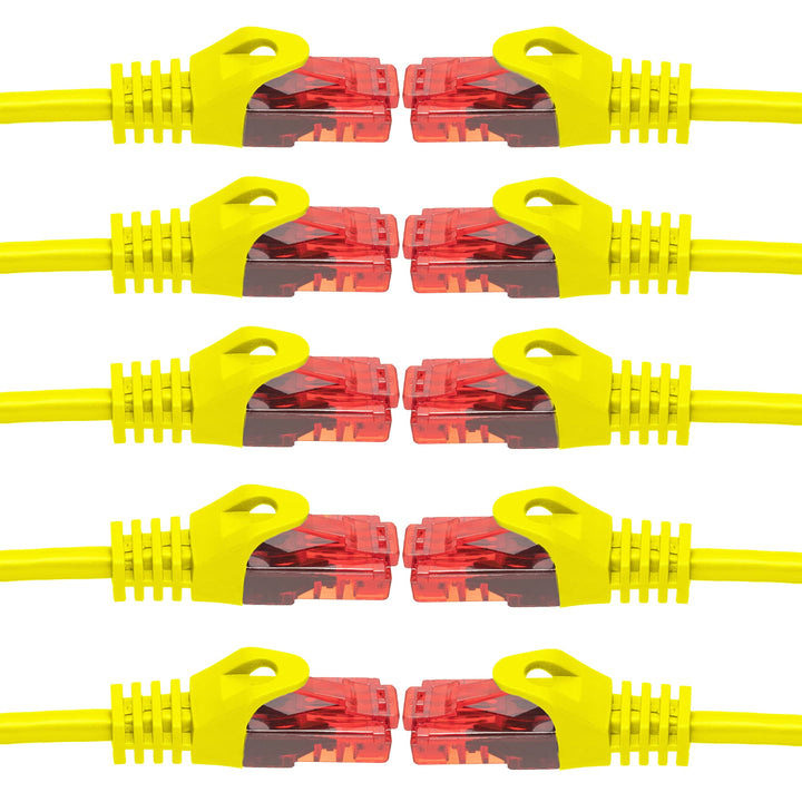 BIGtec - 10 Stück - 30m Gigabit Netzwerkkabel Patchkabel Ethernet LAN DSL Patch Kabel gelb (2x RJ-45