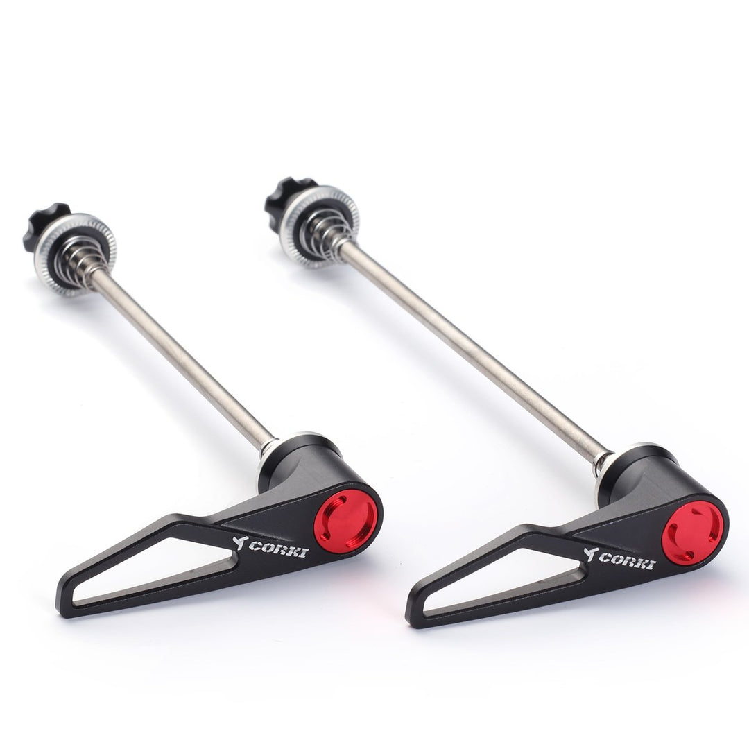 corki Cycles Titan Schnellspanner Set - verbessertes Ratschen/Schlüssel Design, für MTB & Rennräder