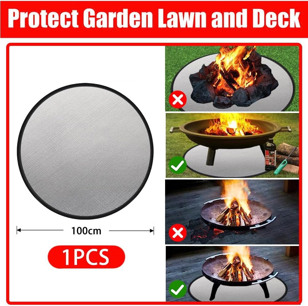Faltbare Grillunterlage Bodenschutz, Wasserbeständige Grillmatte für BBQ Grills, Kamin, Boden, Rasen