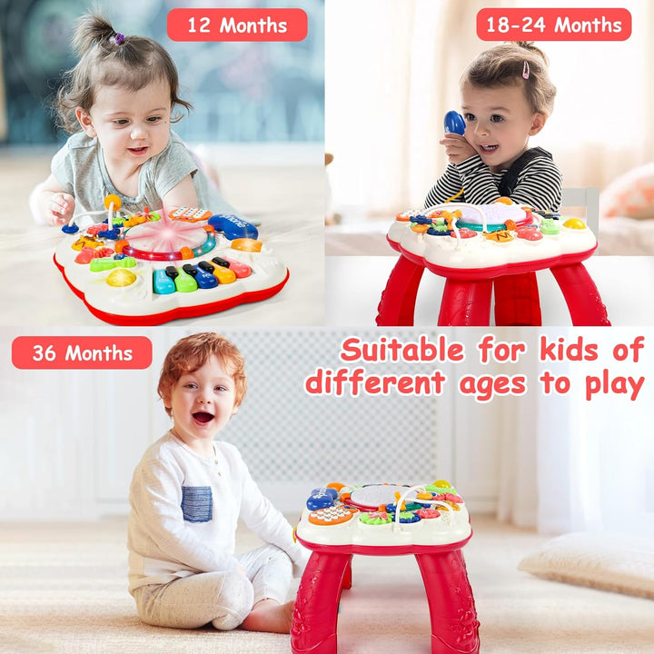Spielzeug ab 1 Jahr - Kinderspielzeug Spieltisch ab 1 Jahr 6 in 1 Spieltisch Baby Spielzeug mit Musi