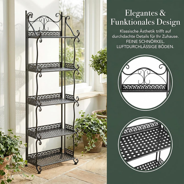 Pflanzenregal Metall klappbar Blumenständer für Innen &amp; Aussen | Elegantes Design, 3- oder 5-stufig,