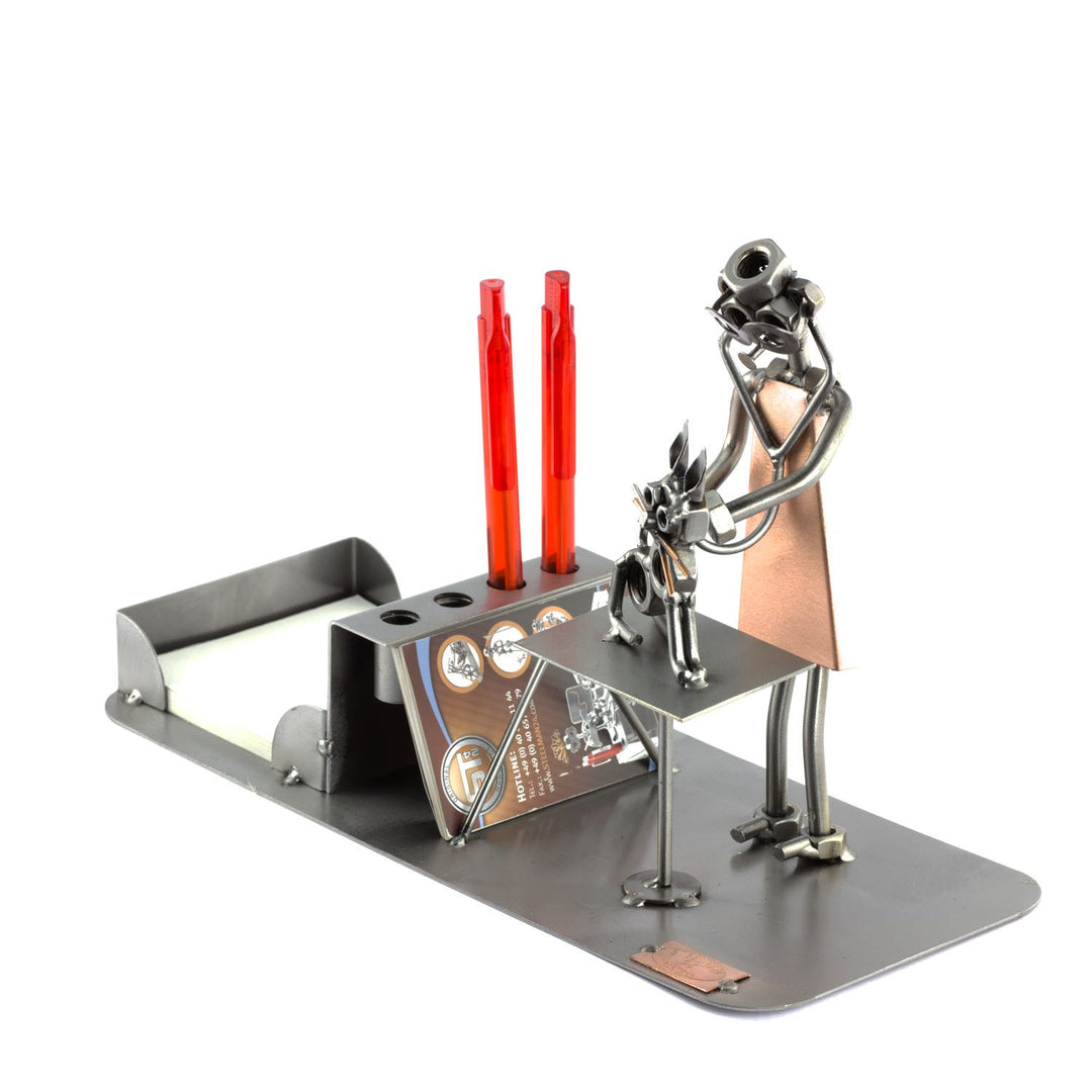 Steelman24 I Schraubenmännchen Tierarzt Schreibtisch Organizer I Made in Germany I Handarbeit I Gesc