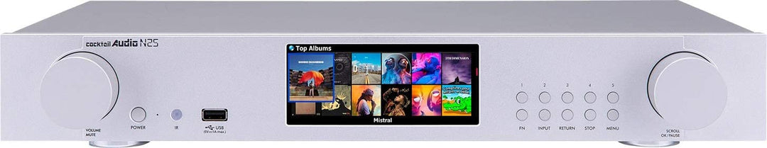 CocktailAudio N25 Musik Streamer, Internet Radio (Silber), Silber
