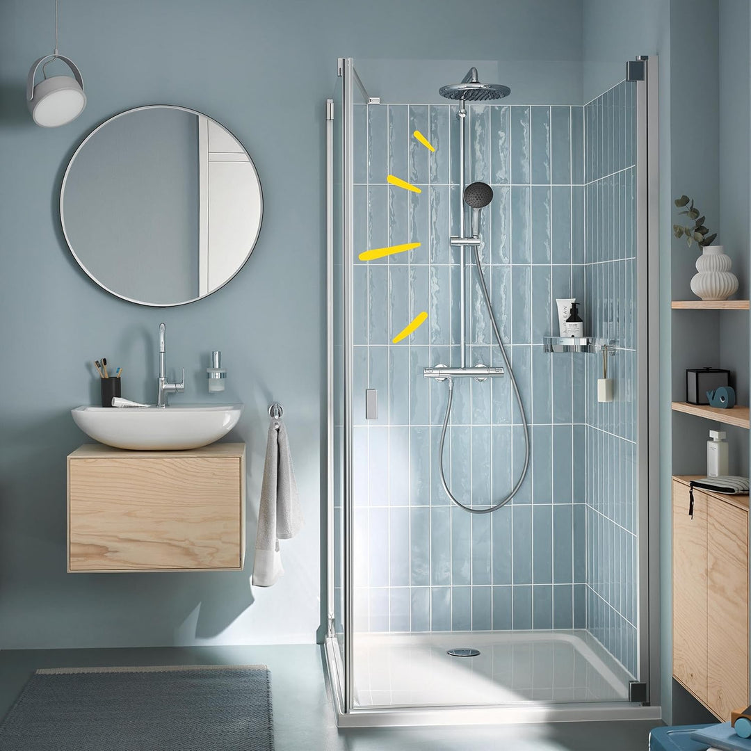 GROHE Vitalio 250, Duschsystem wassersparend 8l pro Min (Regendusche mit Thermostat und schwenkbarem