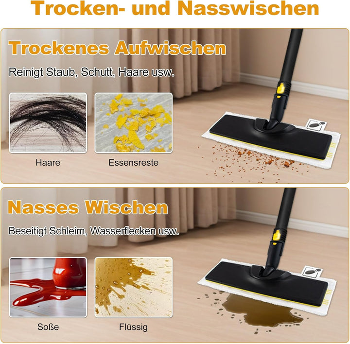 5 Mikrofaser-Tuchset Kompatibel für Kärcher Dampfreiniger Universal Bodentuchset EasyFix SC 2, SC 3,