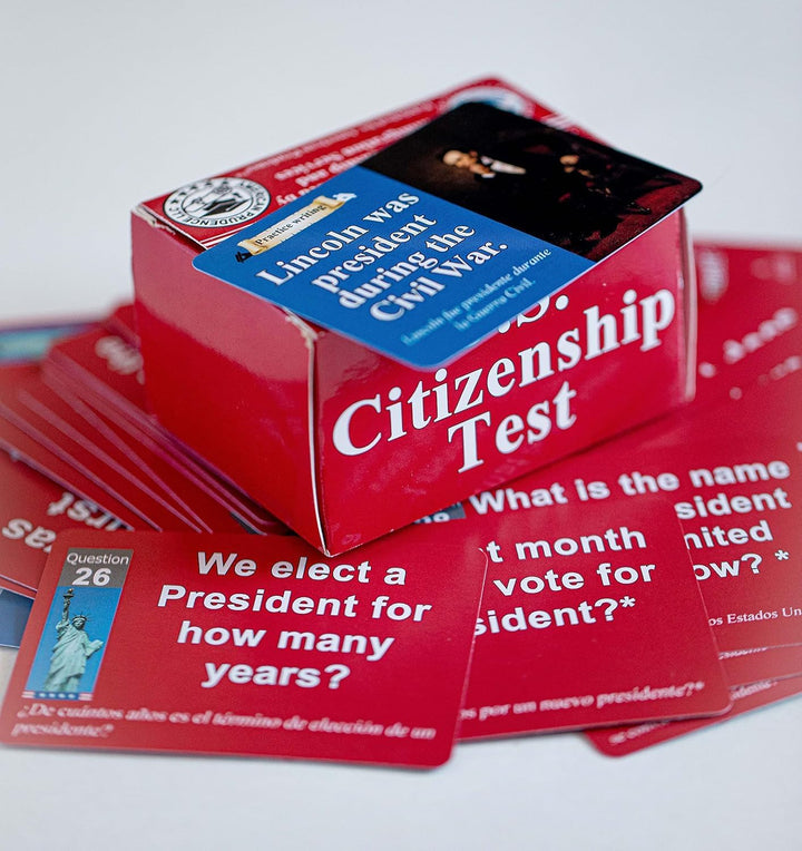 Civics and English Flashcards to Study for The US citizenship Test with All 100 USCIS Illustrated Qu