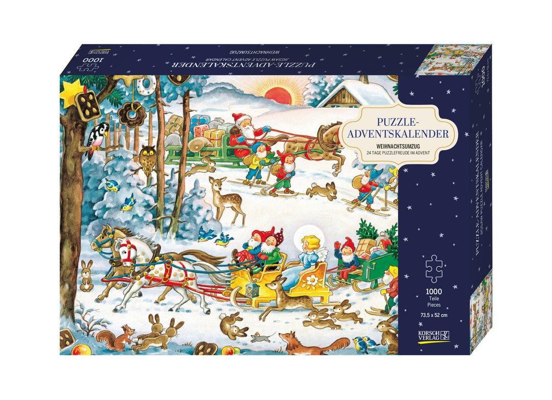 Puzzle-Adventskalender »Weihnachtsumzug«: 24 Tage Puzzlefreude im Advent, Kalender