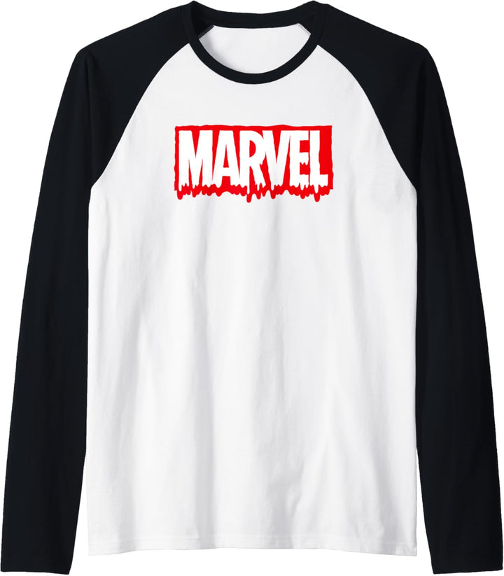 Marvel Logo Melting Letters Halloween Raglan
