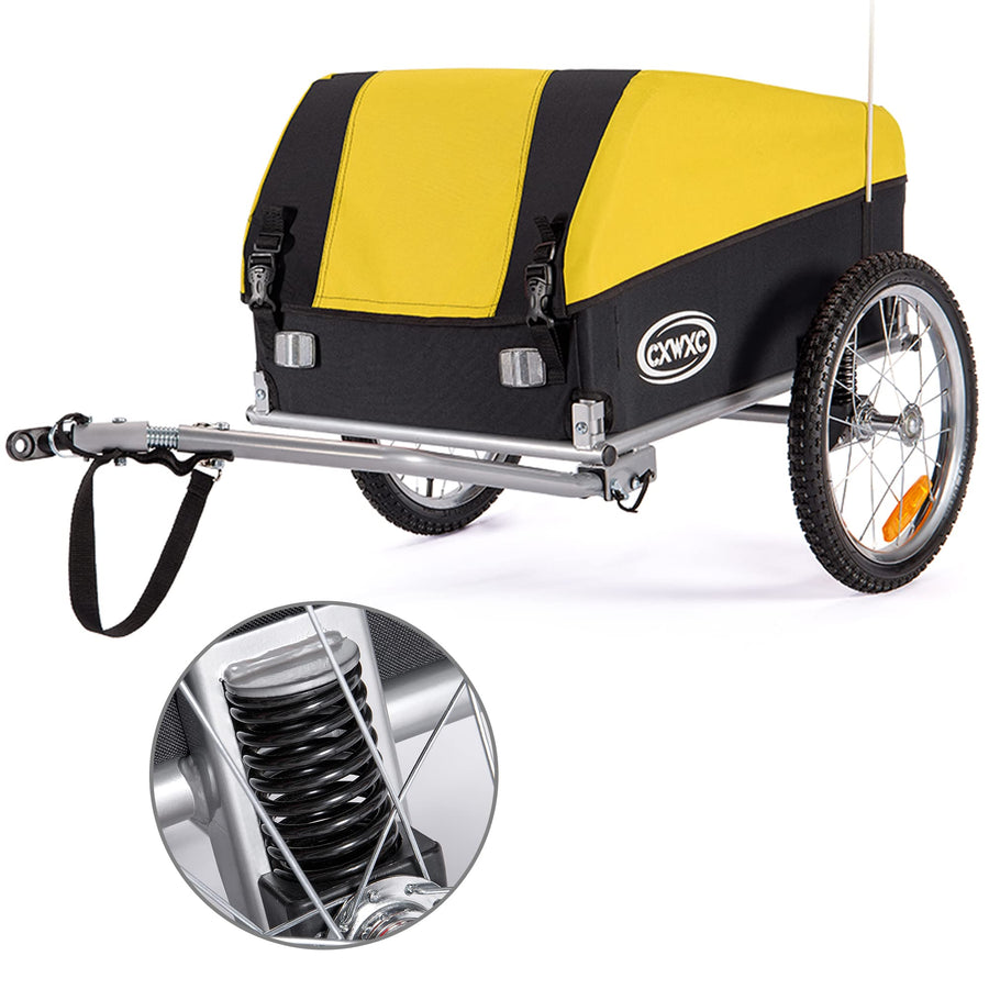 cxwxc fahrradanhänger mit stoßdämpfer CXWXC Fahrradanhänger mit Stossdämpfer Grosser Laderaum bis 120L Tragk – techstudio.ch