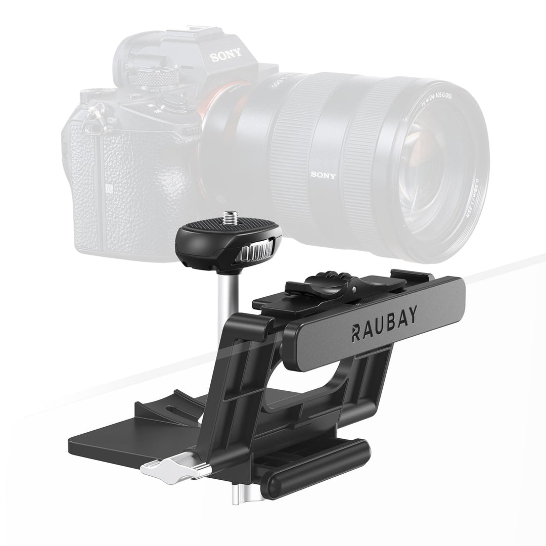 RAUBAY 【CM02】 Monitor-Kamera-Halterungsständer, hängende Webcam-Klemme mit 1/4-Zoll-Schraube, MILC-M