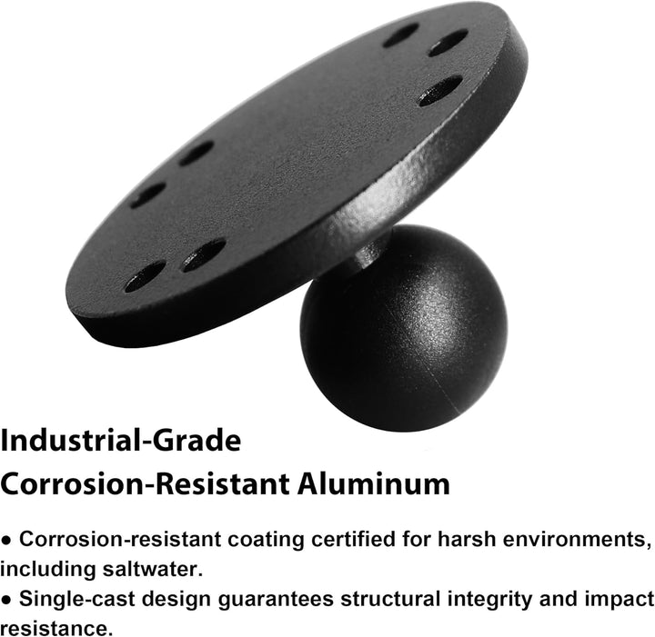 1 Zoll/B-Grösse / 25mm Kugelhalterung aus Aluminiumgusslegierung, AMPS-Loch-Rundplattenbasis, Kompat