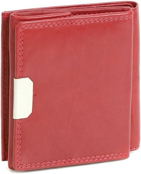 LEAS Wiener-Schachtel mit grosser Kleingeldschütte und RFID Schutzfolie, Echt-Leder, Cherry/rot Spec