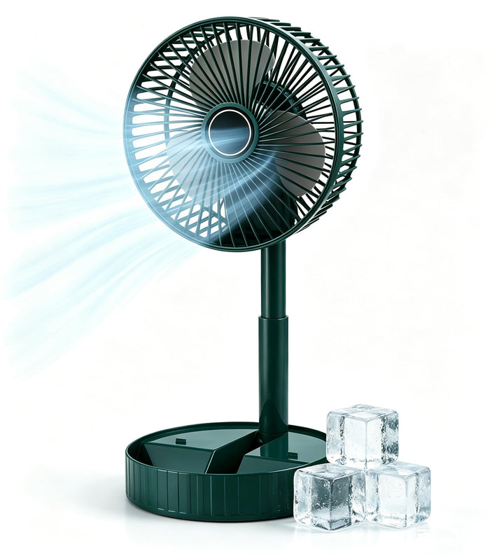 Cankypu Faltbarer Teleskopventilator, wiederaufladbarer Schreibtischventilator – 2000 mAh batteriebe