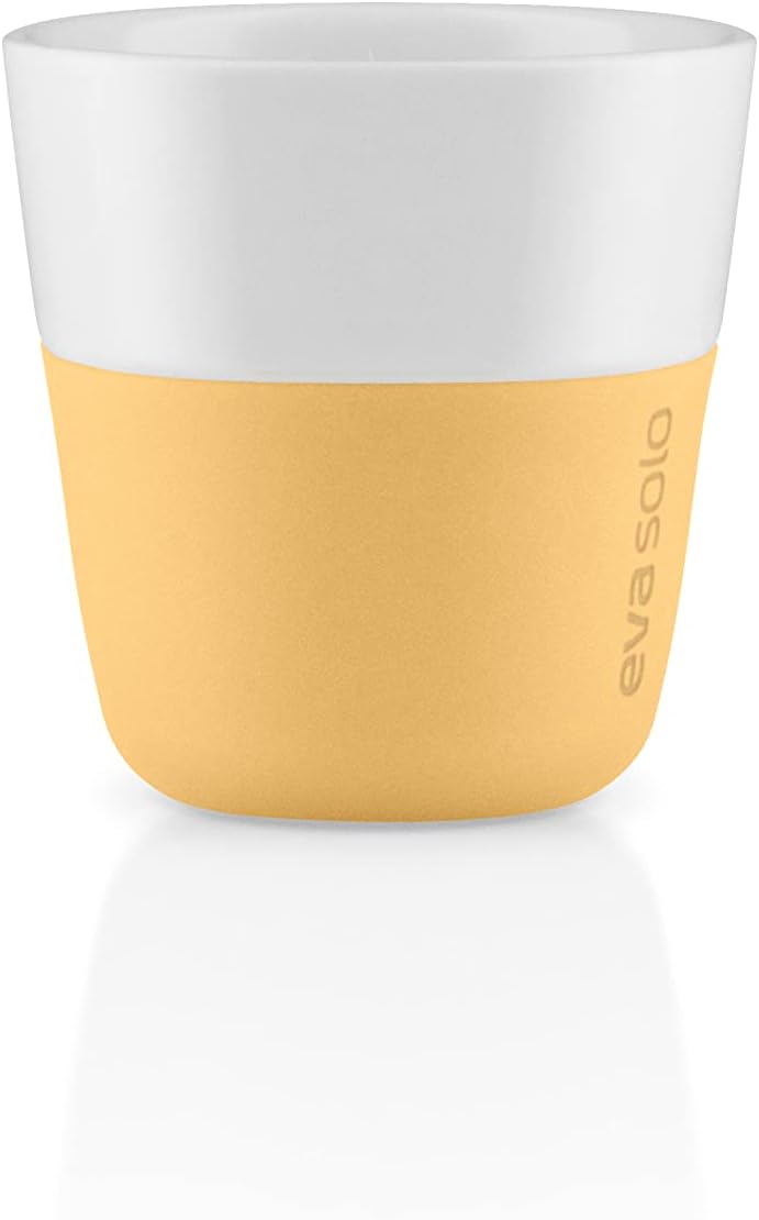 EVA SOLO | 2 Espresso-Becher Golden Sand |Gut zu halten durch Silikonbeschichtung | Golden Sand Espr
