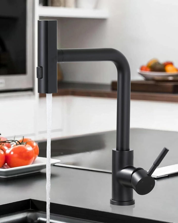 Wasserhahn Küche, Küchenarmatur Ausziebar mit Brause, Hochdruck Wasserfall Spültischarmatur 360° Dre