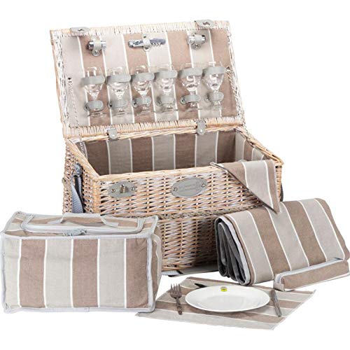 Les Jardins de la Comtesse - Picknickkorb Chinon aus Weide - Komplett Für 6 Personen - Kühlfach - Ke