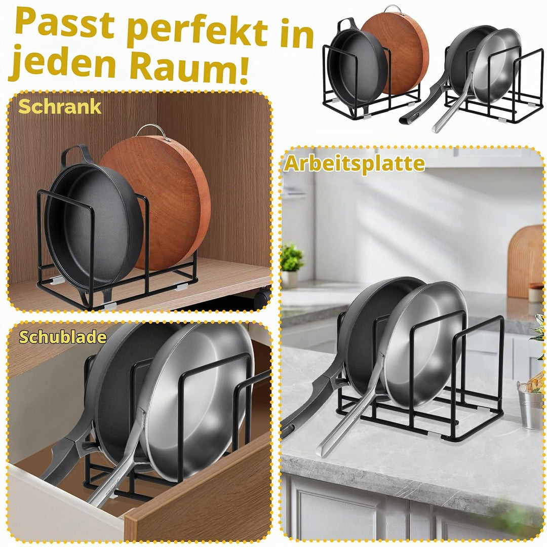 2 Packungen Töpfe und Pfannen Organizer Topfdeckelhalter für Schränke Verbessert Pfannenhalter Kitch
