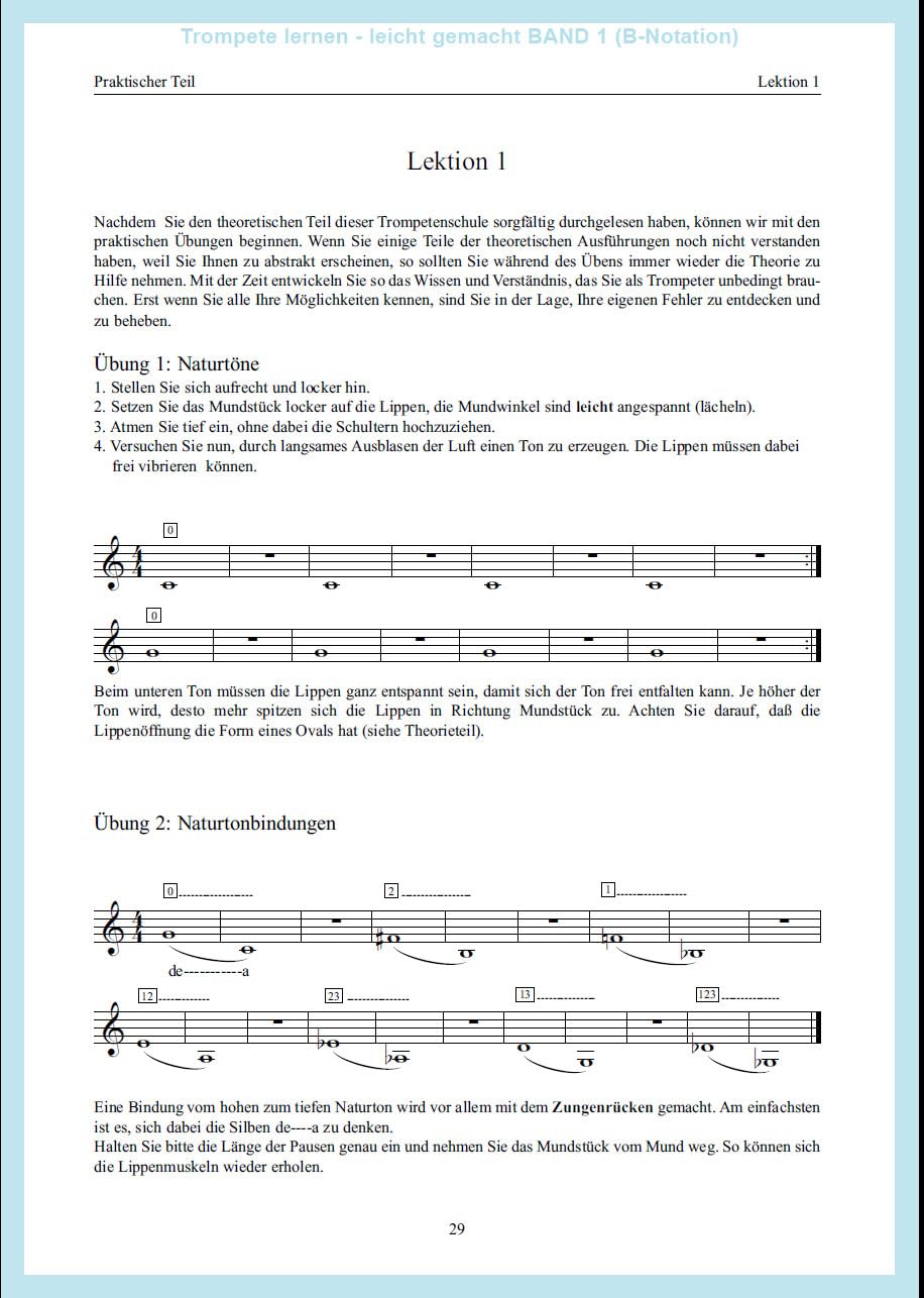 Trompete lernen leicht gemacht, Band 1: Trompetenschule für Anfänger, Spiralbindung