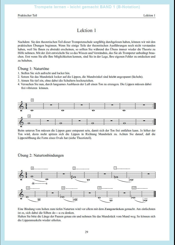 Trompete lernen leicht gemacht, Band 1: Trompetenschule für Anfänger, Spiralbindung