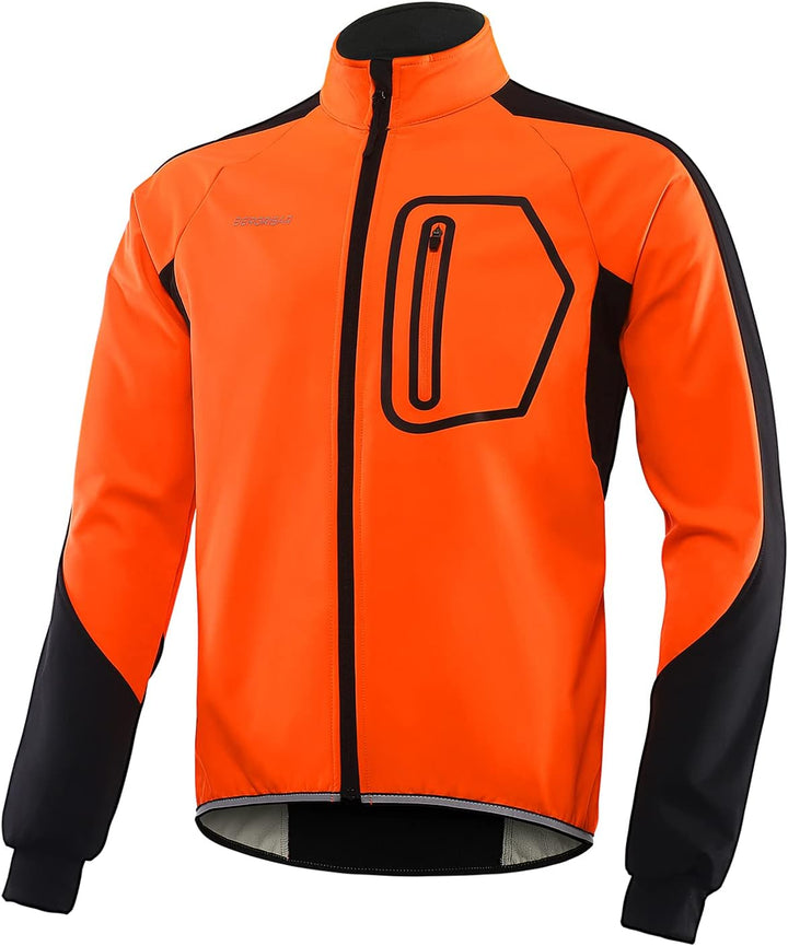 BERGRISAR Herren Fahrradjacke für Winter, Softshell Thermo Winddichte Wasserdicht Atmungsaktiv Radsp