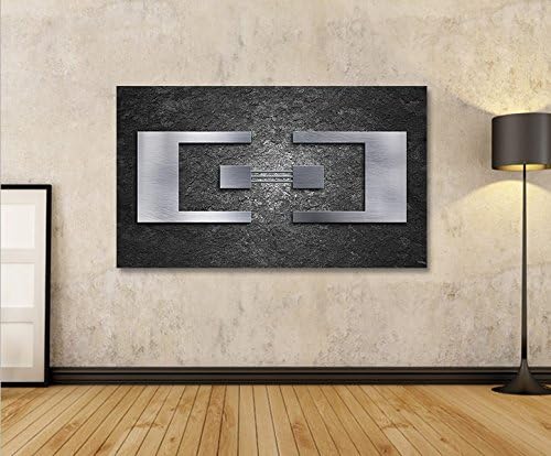 islandburner Bild Bilder auf Leinwand Balance 1p Metal Charcoal XXL Poster Leinwandbild Wandbild Dek