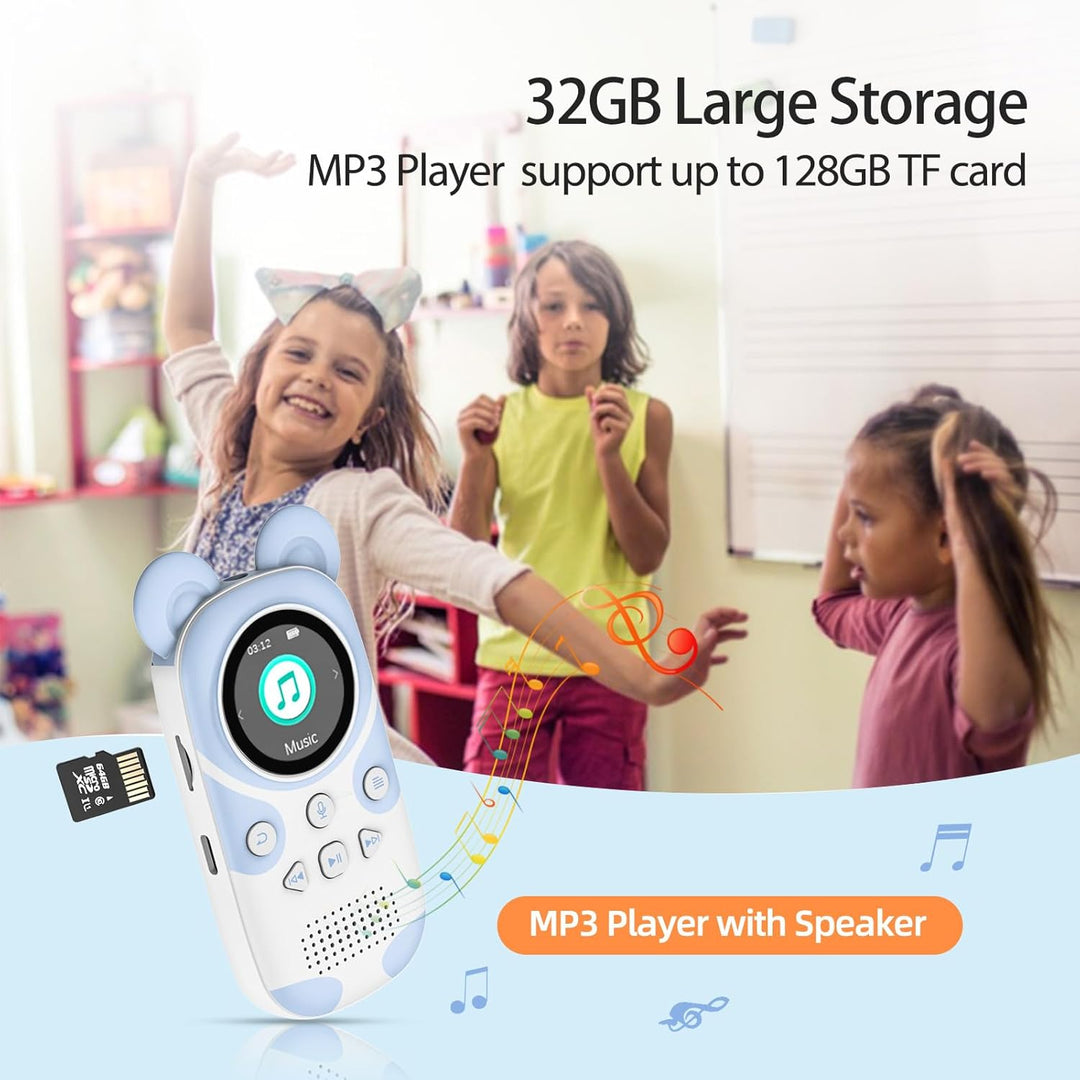 32GB Kinder MP3 Player Bluetooth 5.3, Portable mp3-player musikplayer für Kinder,Lautsprecher, Aufhä