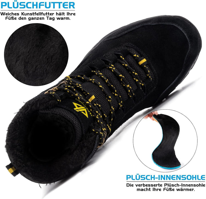 JACKSHIBO Winterschuhe Herren Winterstiefel Damen Warme Gefüttert Stiefel Wasserdicht Rutschfest Sch