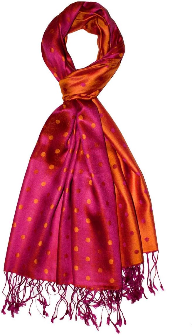 Lorenzo Cana Pashmina 70% Seide 30% Viskose mit Punkten Schaltuch 70 x 190 cm zweifarbig Schal Stola