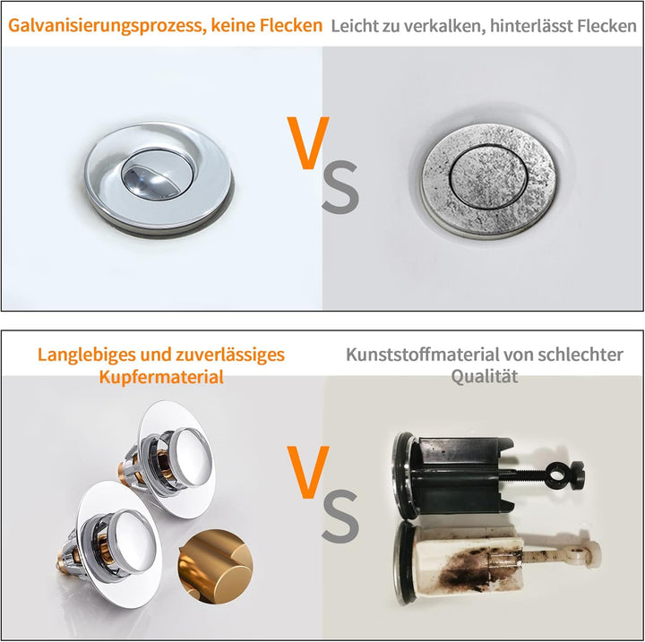 HAPPUP Pop Up Stöpsel Waschbecken Mit Anti Clogging Sieb, Universal Abflusssieb Waschbecken Stöpsel