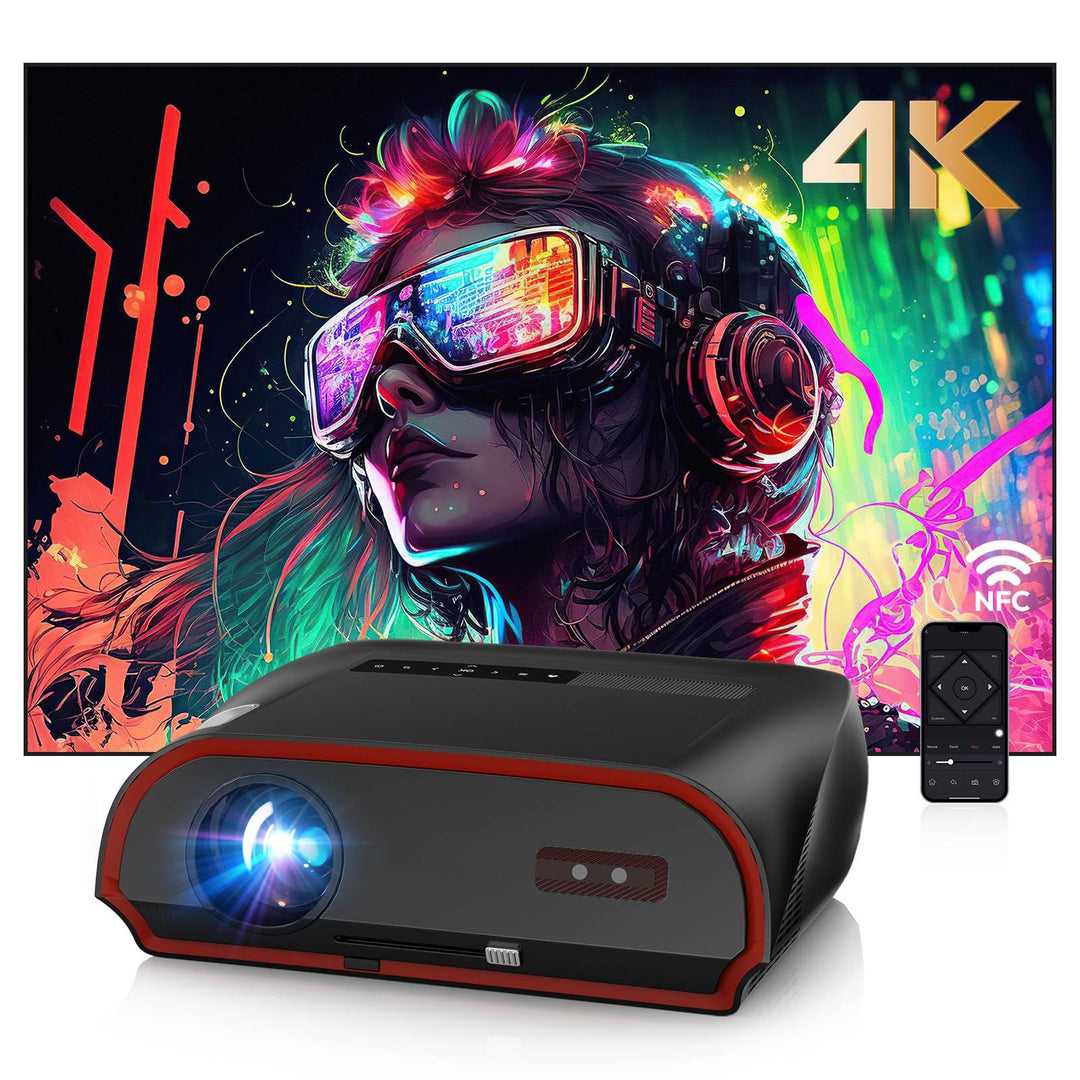 LED Beamer 4K 1800 ANSI Tageslicht Tauglich HDR10+, Smart Beamer Android WLAN Bluetooth 5.2 WIFI6 mi