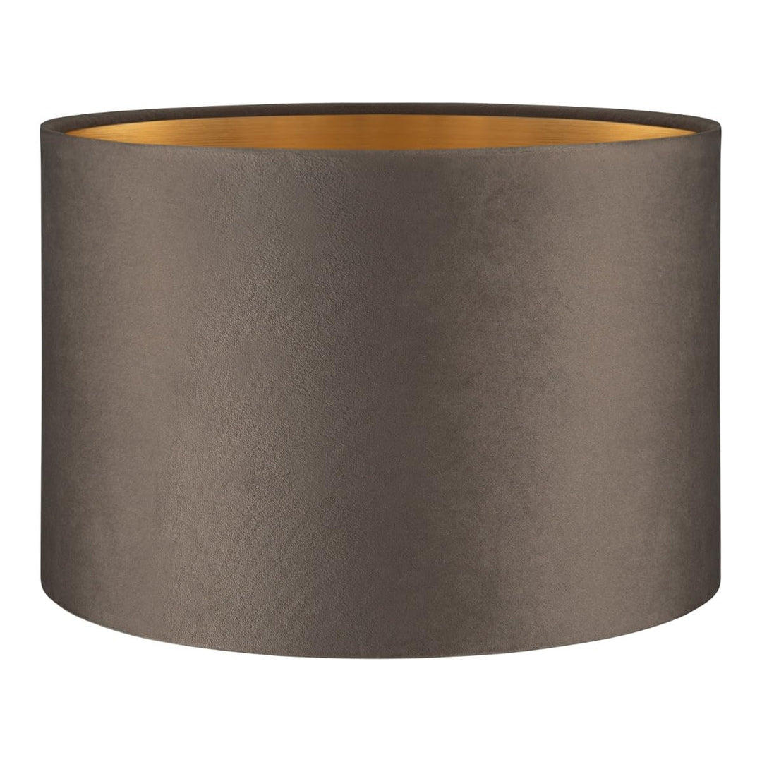 Home Sweet Home Lampenschirm Velvet | Zylinder |30/30/20cm | Grau - Gold | Lampenschirm aus Samt | f