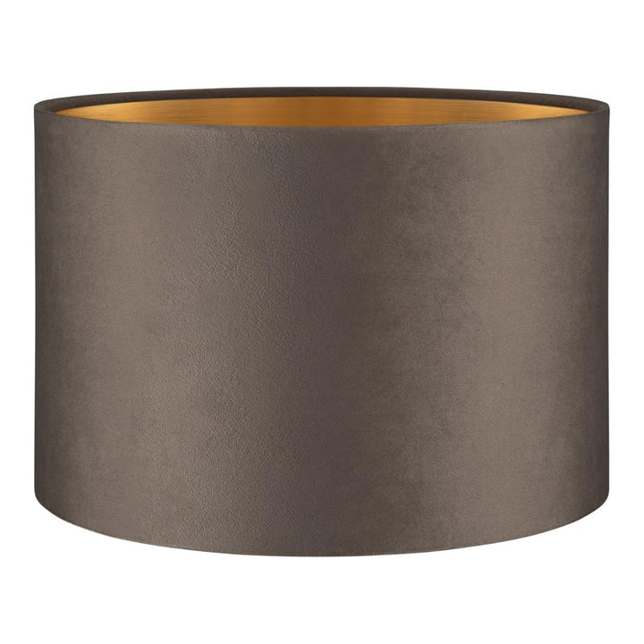 Home Sweet Home Lampenschirm Velvet | Zylinder |30/30/20cm | Grau - Gold | Lampenschirm aus Samt | f