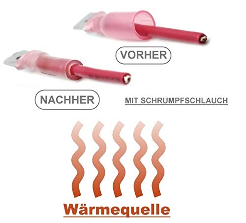Flachstecker Flachsteckhülsen Kabelschuh mit Schrumpfschlauch vollisoliert Steckverbinder Weiblich S