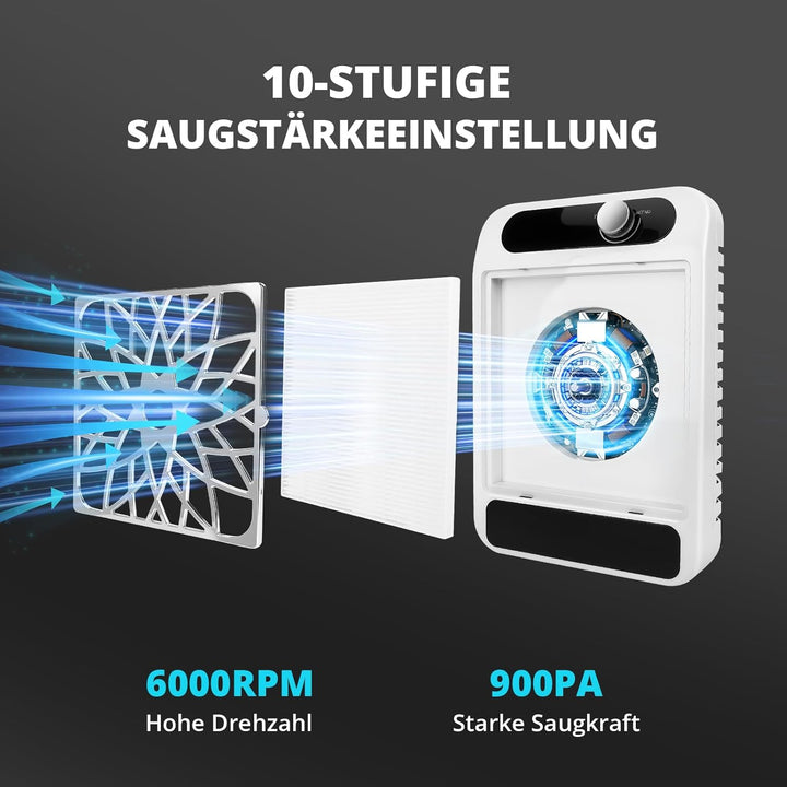 Staubabsaugung für Nägel mit Filter, Nagelstaubsauger Wiederaufladbare mit Akku, Nagelstaubsammler E