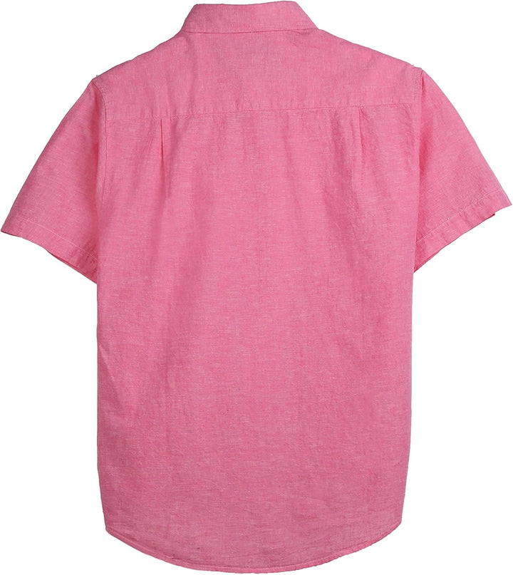 Coevals Club Herren Lässige Leinenhemd Freizeithemd Businesshemd Sommer Kurzarm Regular Fit Hemd L 1