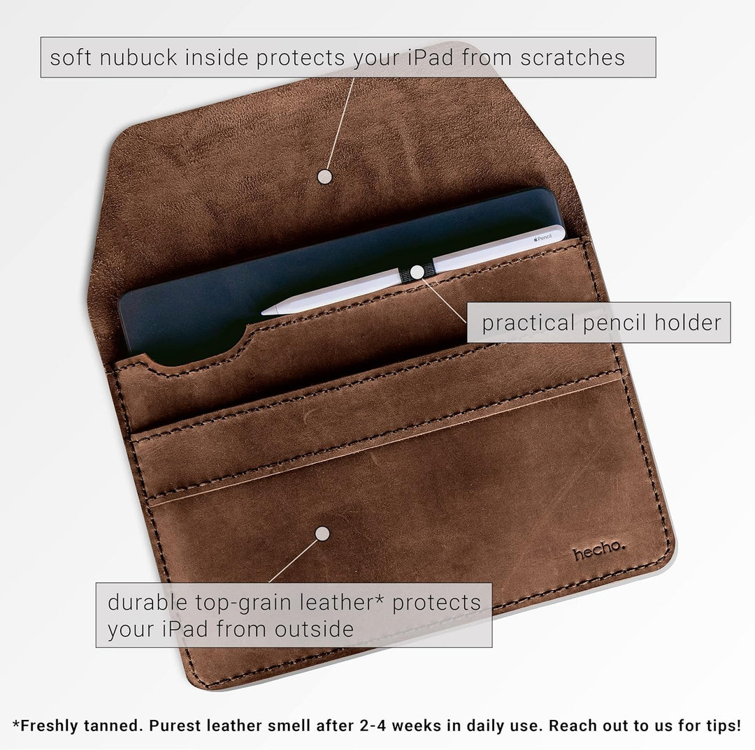 hecho. Leder Hülle für iPad Pro 12.9" (2015-2017) mit Stifthalter - Handmade & Fair - Fernando (Case