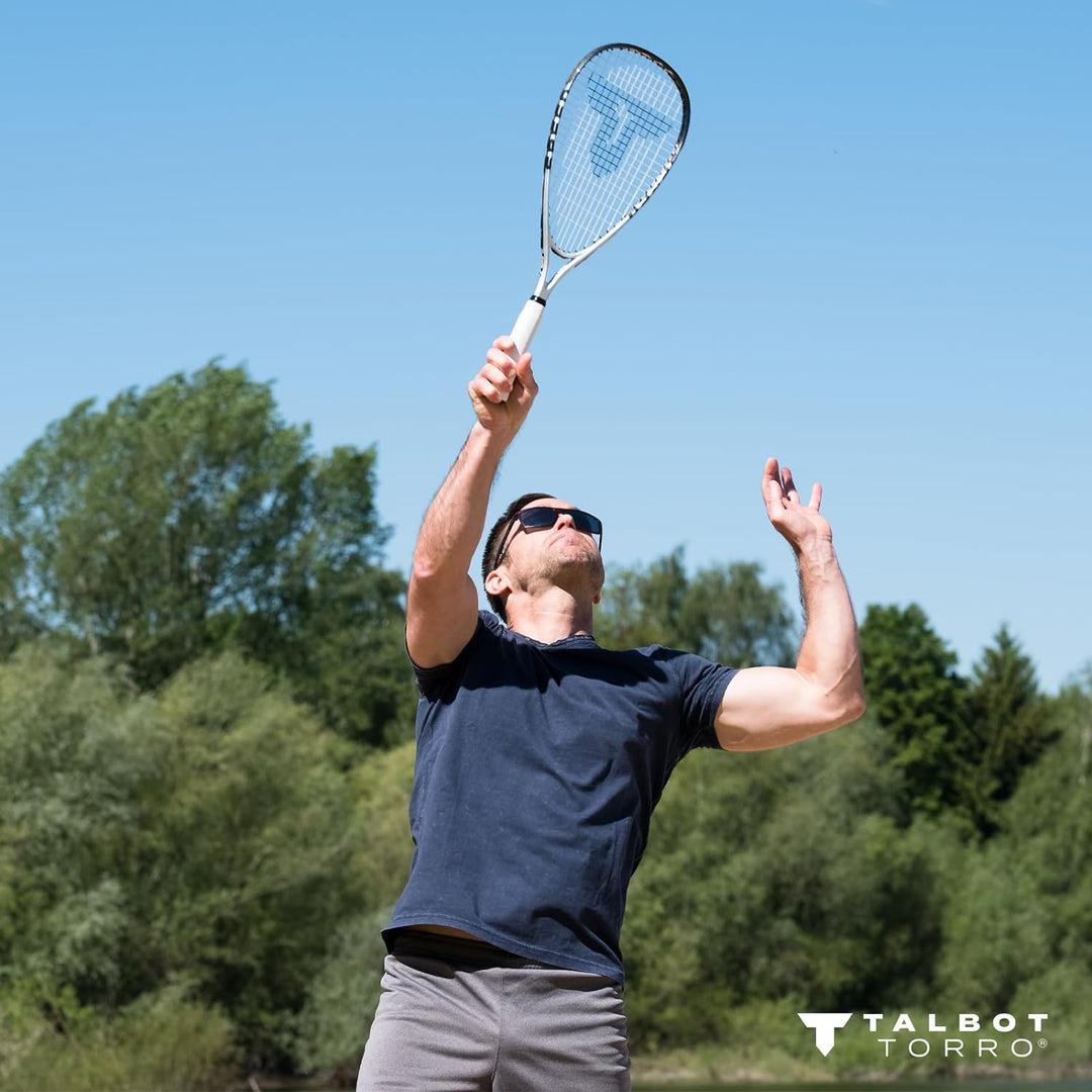Talbot-Torro Speed-Badminton Set Speed 7700, 2 Graphit-Composite Rackets, 6 oder 5 windstabile Feder