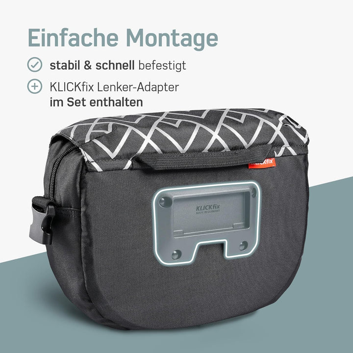 Borgen KLICKfix Lenkertasche Fahrrad - Wasserabweisende und geräumige Fahrrad Lenkertasche 5 L - Fah