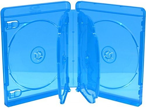 MediaRange Blu-ray 6er Hüllen, 22 mm, Maschinen-Pack-Qualität, Blau, Transparent, 10 Stück