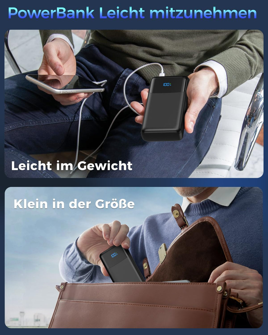 Powerbank 50000mAh, PD 30W&amp;QC 4.0 Power Bank Schnellladung mit 4 Ausgängen &amp; 2 Eingängen, Grosse Kap